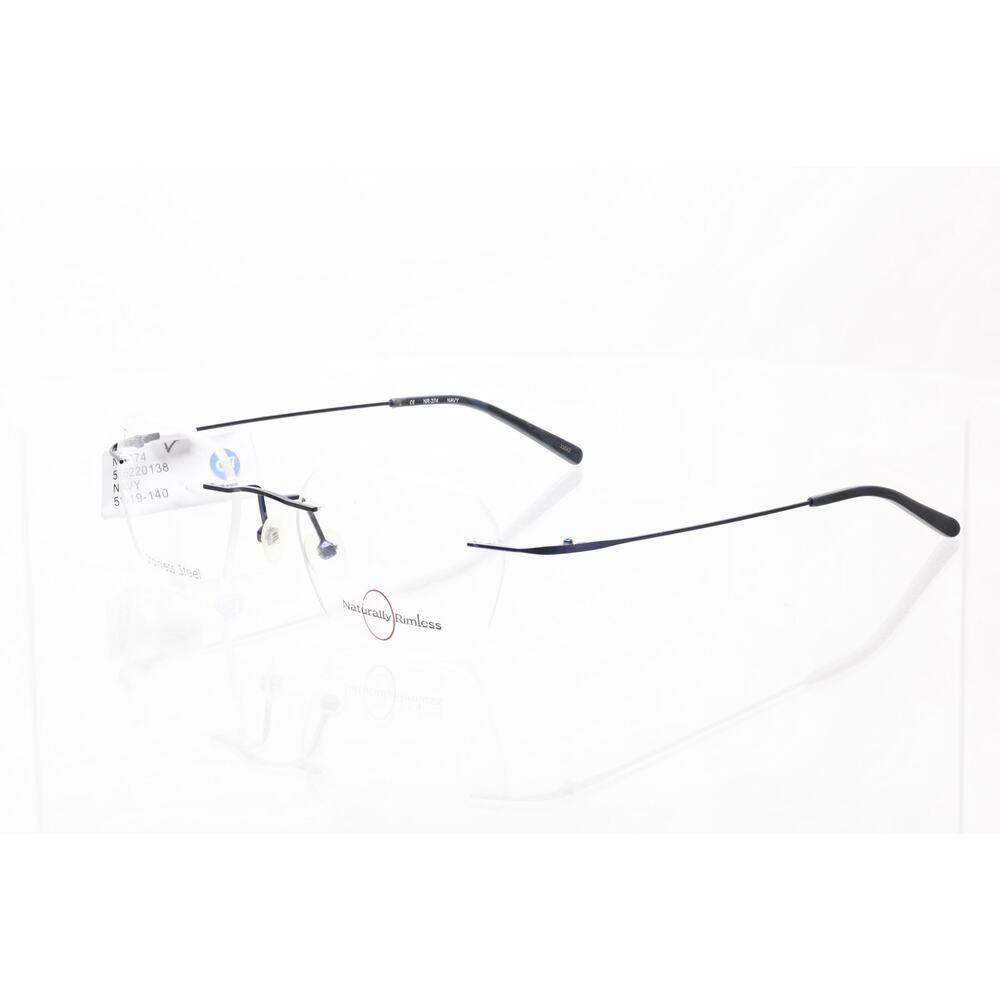 Naturally Rimless NR-374 Navy 51-19-140mm Eyeglasses FRAMES ONLY - NEW CONDITION